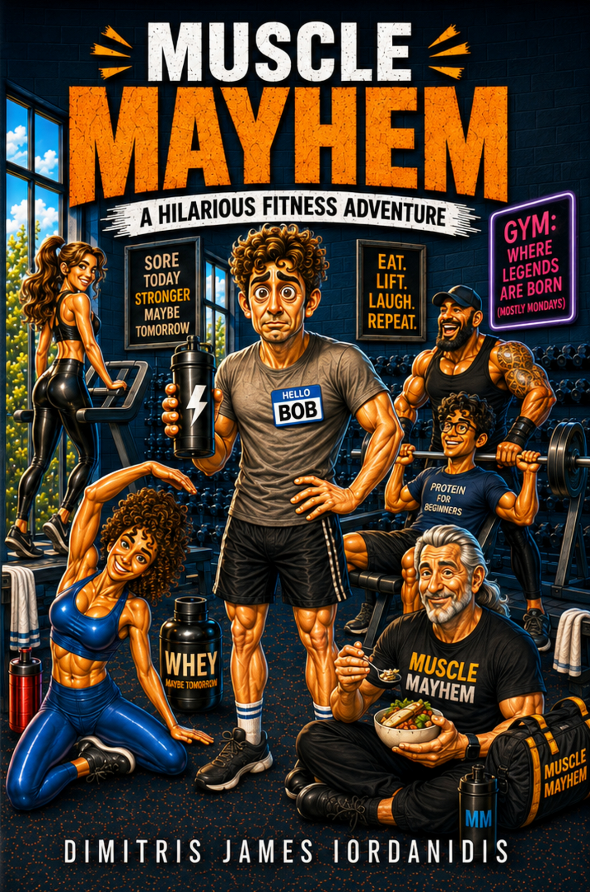 Cover of Muscle Mayhem: A Hilarious Fitness Adventure by Dimitris James Iordanidis